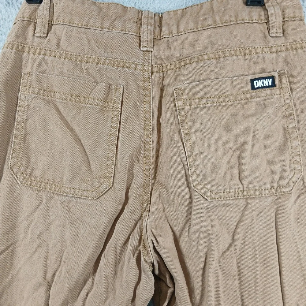 DKNY 100% Cotton Canvas Cord Pants Sz 14 Tan‎